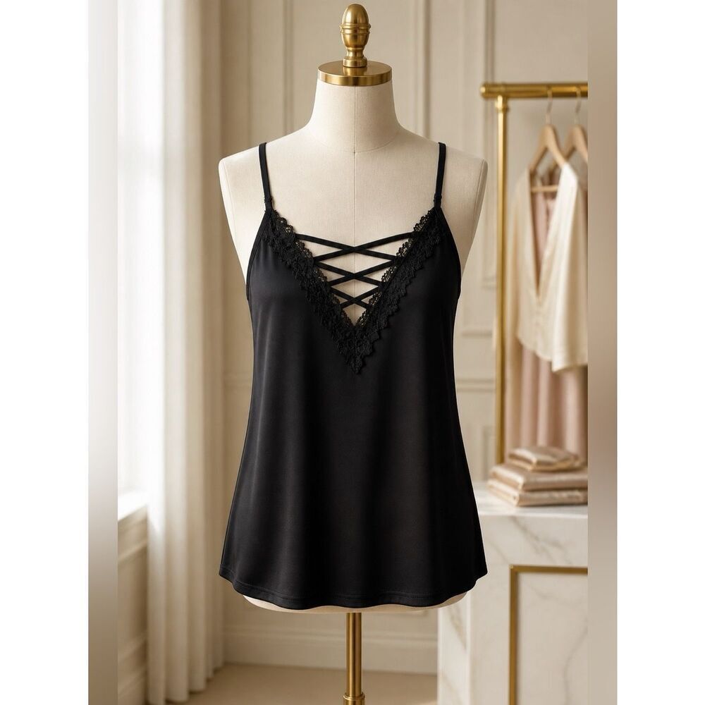 Black Spaghetti Strap Top Size 2XL NWT